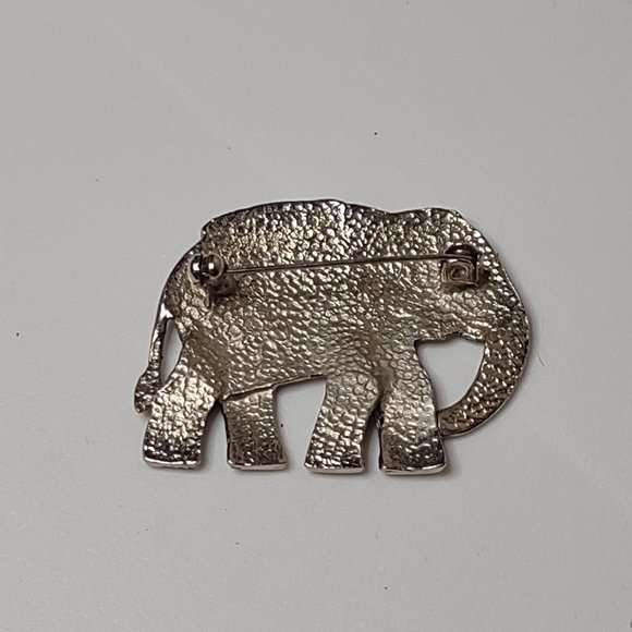 Awesome Silver Tone Metal Elephant Brooch - Picture 9 of 12